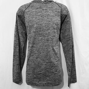 J Crew Lightweight Performance Pullover Hoodie size L Black/Gray